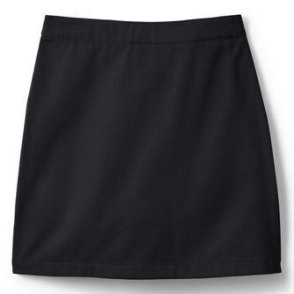 NWT LANDS' END‎ GIRL'S BLEND CHINO SKORT ABOVE KNEE BLACK 10